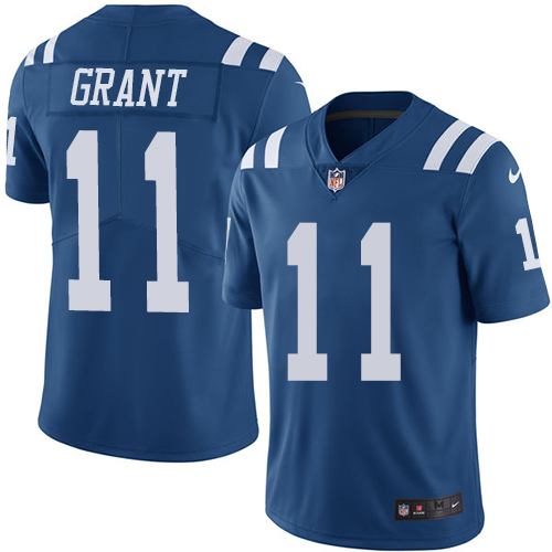 Indianapolis Colts #11 Limited Ryan Grant Royal Blue Nike NFL Men Rush Vapor Untouchable Jersey->youth nfl jersey->Youth Jersey